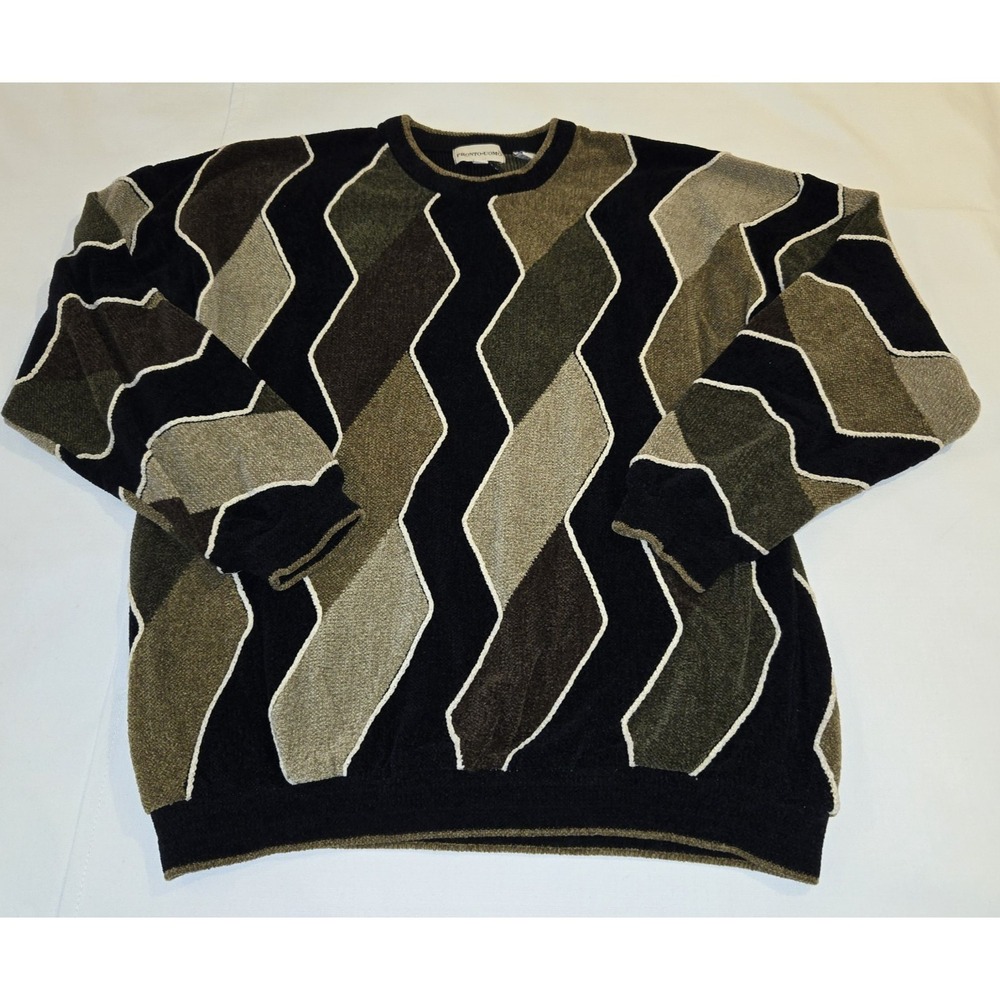 VTG Pronto-Uomo 90s Men's Acrylic Knit Crew Neck Sweater 2XL‎